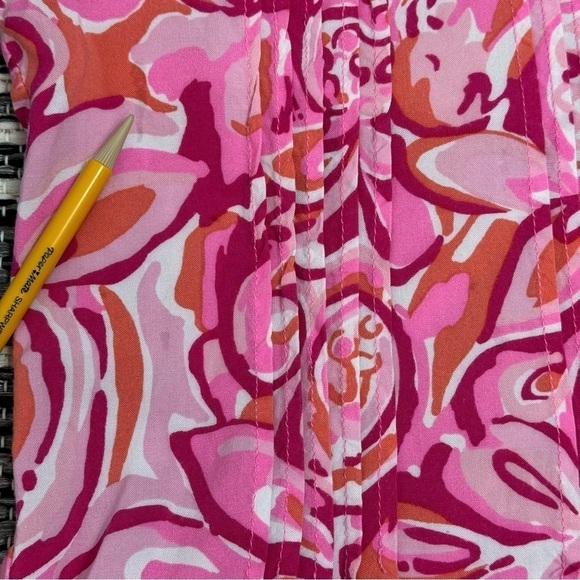 Lilly Pulitzer Sarasota Pintucked Tunic Dress Mini Mango Salsa Size XS Women - Picture 8 of 16